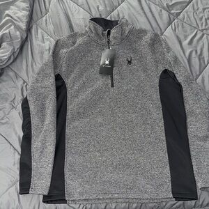 Spyder Gray and Black Quarter-Zip Pullover